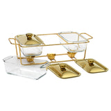 Maxbell Food Warmers Trays 3 Grid Buffet Food Warmer Pot for Hotel Wedding 1.3L