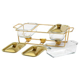 Maxbell Food Warmers Trays 3 Grid Buffet Food Warmer Pot for Hotel Wedding 1.3L