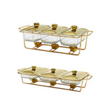 Maxbell Food Warmers Trays 3 Grid Buffet Food Warmer Pot for Hotel Wedding 1.3L