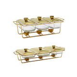 Maxbell Food Warmers Trays 3 Grid Buffet Food Warmer Pot for Hotel Wedding 1.3L