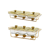 Maxbell Food Warmers Trays 3 Grid Buffet Food Warmer Pot for Hotel Wedding 1.3L