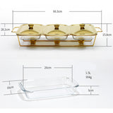 Maxbell Food Warmers Trays 3 Grid Buffet Food Warmer Pot for Hotel Wedding 1.5L