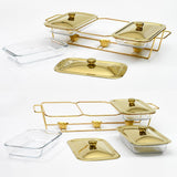 Maxbell Food Warmers Trays 3 Grid Buffet Food Warmer Pot for Hotel Wedding 1.5L