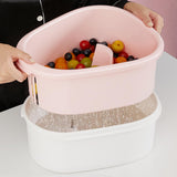 Maxbell Drain Basket Self Draining Anti Slip Base Fruit Washer for Vegetables Fruits blue