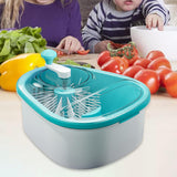 Maxbell Drain Basket Self Draining Anti Slip Base Fruit Washer for Vegetables Fruits blue