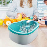 Maxbell Drain Basket Self Draining Anti Slip Base Fruit Washer for Vegetables Fruits blue