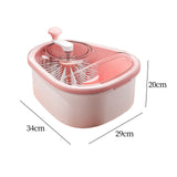 Maxbell Drain Basket Self Draining Anti Slip Base Fruit Washer for Vegetables Fruits pink
