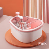 Maxbell Drain Basket Self Draining Anti Slip Base Fruit Washer for Vegetables Fruits pink