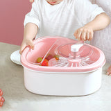 Maxbell Drain Basket Self Draining Anti Slip Base Fruit Washer for Vegetables Fruits pink