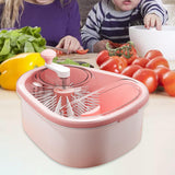 Maxbell Drain Basket Self Draining Anti Slip Base Fruit Washer for Vegetables Fruits pink