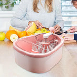 Maxbell Drain Basket Self Draining Anti Slip Base Fruit Washer for Vegetables Fruits pink