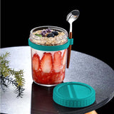 Maxbell Glass Cup Tea Cup Easy to Clean Oatmeal Container Jar for Camping Office Gym green