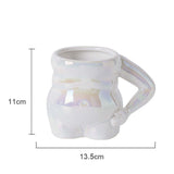 Maxbell Morning Cup belly Creative Ceramic Novelty Cup for Milk breakfast White