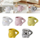 Maxbell Morning Cup belly Creative Ceramic Novelty Cup for Milk breakfast White
