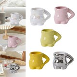 Maxbell Morning Cup belly Creative Ceramic Novelty Cup for Milk breakfast White
