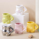 Maxbell Morning Cup belly Creative Ceramic Novelty Cup for Milk breakfast White