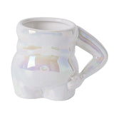 Maxbell Morning Cup belly Creative Ceramic Novelty Cup for Milk breakfast White