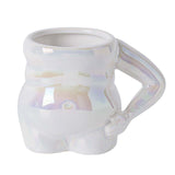 Maxbell Morning Cup belly Creative Ceramic Novelty Cup for Milk breakfast White