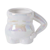 Maxbell Morning Cup belly Creative Ceramic Novelty Cup for Milk breakfast White