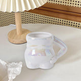 Maxbell Morning Cup belly Creative Ceramic Novelty Cup for Milk breakfast White