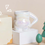 Maxbell Morning Cup belly Creative Ceramic Novelty Cup for Milk breakfast White