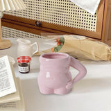 Maxbell Morning Cup belly Creative Ceramic Novelty Cup for Milk breakfast Pink