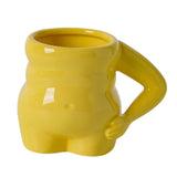 Maxbell Morning Cup belly Creative Ceramic Novelty Cup for Milk breakfast Yellow