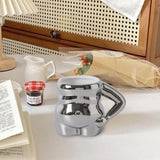 Maxbell Morning Cup belly Creative Ceramic Novelty Cup for Milk breakfast Argent