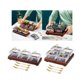 Maxbell Divided Fruit Snacks Serving Platter with Lids Serving Tray for Home Wedding 3 Grids