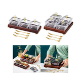 Maxbell Divided Fruit Snacks Serving Platter with Lids Serving Tray for Home Wedding 3 Grids