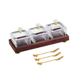 Maxbell Divided Fruit Snacks Serving Platter with Lids Serving Tray for Home Wedding 3 Grids