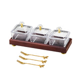 Maxbell Divided Fruit Snacks Serving Platter with Lids Serving Tray for Home Wedding 3 Grids