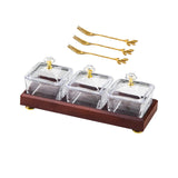 Maxbell Divided Fruit Snacks Serving Platter with Lids Serving Tray for Home Wedding 3 Grids