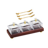 Maxbell Divided Fruit Snacks Serving Platter with Lids Serving Tray for Home Wedding 3 Grids