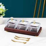 Maxbell Divided Fruit Snacks Serving Platter with Lids Serving Tray for Home Wedding 3 Grids