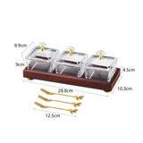 Maxbell Divided Fruit Snacks Serving Platter with Lids Serving Tray for Home Wedding 3 Grids