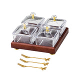 Maxbell Divided Fruit Snacks Serving Platter with Lids Serving Tray for Home Wedding 4 Grids