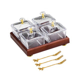 Maxbell Divided Fruit Snacks Serving Platter with Lids Serving Tray for Home Wedding 4 Grids
