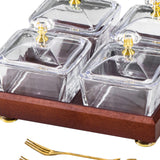 Maxbell Divided Fruit Snacks Serving Platter with Lids Serving Tray for Home Wedding 4 Grids