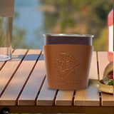 Maxbell 4 Pieces PU Leather Lightweight Heat Resistant Camping Accessory Cups Sleeve Diameter 6cm