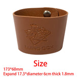 Maxbell 4 Pieces PU Leather Lightweight Heat Resistant Camping Accessory Cups Sleeve Diameter 4.45cm