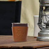 Maxbell 4 Pieces PU Leather Lightweight Heat Resistant Camping Accessory Cups Sleeve Diameter 4.45cm