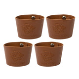 Maxbell 4 Pieces PU Leather Lightweight Heat Resistant Camping Accessory Cups Sleeve Diameter 4.45cm