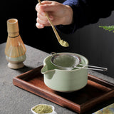 Maxbell 4Pcs Traditional Matcha Set for Family Japanese Matcha Preparation Best Gift Green