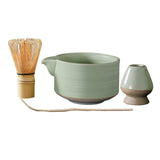 Maxbell 4Pcs Traditional Matcha Set for Family Japanese Matcha Preparation Best Gift Green