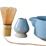 Maxbell 4Pcs Traditional Matcha Set for Family Japanese Matcha Preparation Best Gift Blue