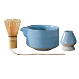 Maxbell 4Pcs Traditional Matcha Set for Family Japanese Matcha Preparation Best Gift Blue