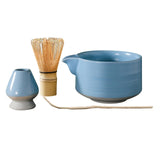 Maxbell 4Pcs Traditional Matcha Set for Family Japanese Matcha Preparation Best Gift Blue