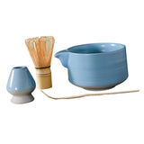Maxbell 4Pcs Traditional Matcha Set for Family Japanese Matcha Preparation Best Gift Blue