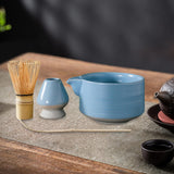Maxbell 4Pcs Traditional Matcha Set for Family Japanese Matcha Preparation Best Gift Blue